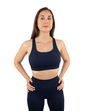 Wave Sport Bra Navy Blue