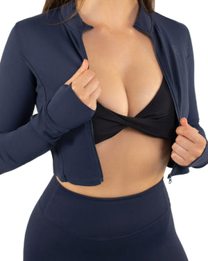 Wave Long-sleeve Jacket Navy Blue